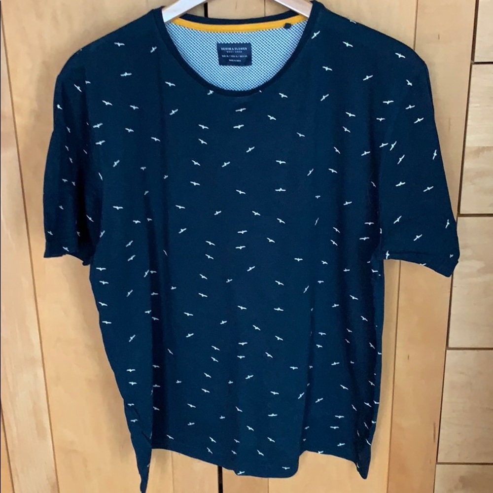 Denim & Flower Men’s Navy Seagull Print tshirt